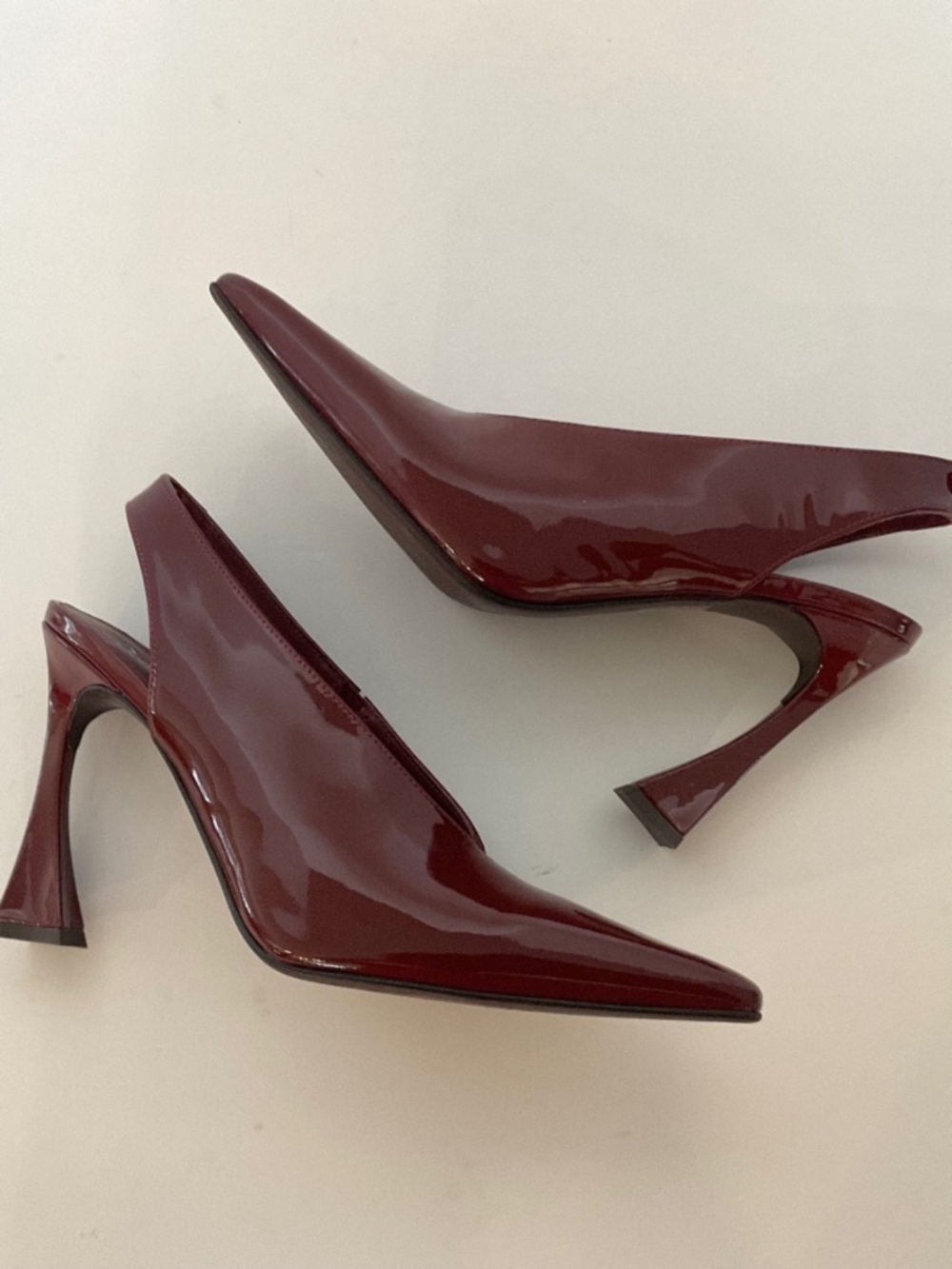 JEFFREY CAMPBELL Alimony Slingback Pump in Dark Wine Patent Size 7 - Picture 3 of 10